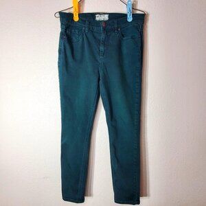 Free People Womens High-Rise Skinny Jeans Size 29 Teal Green Denim Stretch